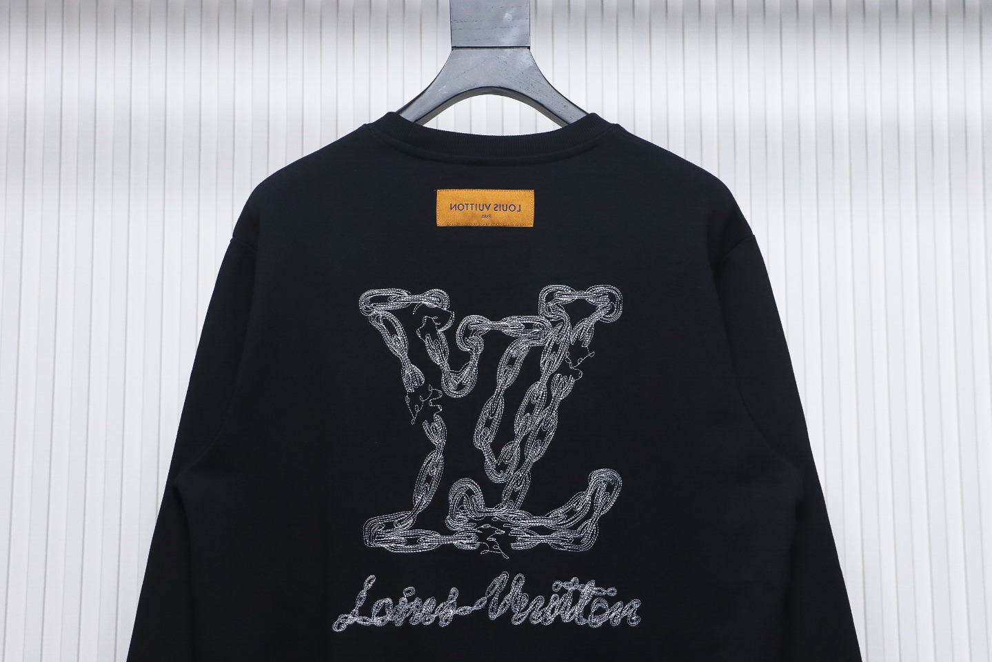 EM Sneakers Louis Vuitton Sweatshirt 24Fw Embroidered LOGO Crew Neck Black