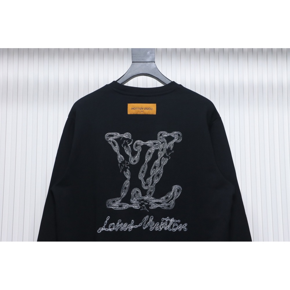 EM Sneakers Louis Vuitton Sweatshirt 24Fw Embroidered LOGO Crew Neck Black