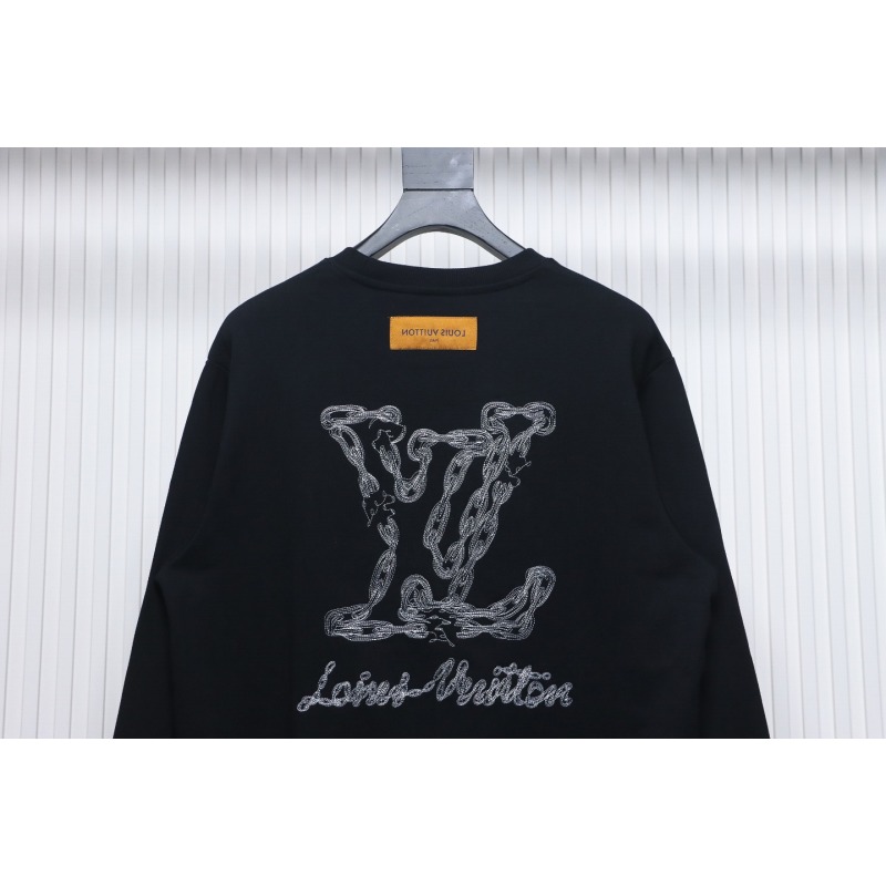 EM Sneakers Louis Vuitton Sweatshirt 24Fw Embroidered LOGO Crew Neck Black