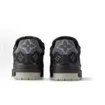 EM Sneakers Louis Vuitton Trainer Sneaker Black Grey Denim Monogram