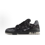 EM Sneakers Louis Vuitton Trainer Sneaker Black Grey Denim Monogram