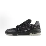 EM Sneakers Louis Vuitton Trainer Sneaker Black Grey Denim Monogram