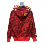 EM Sneakers BAPE Shark Head Tiger Head Zipper Camouflage Double Hooded Hoodie Red