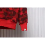 EM Sneakers BAPE Shark Head Tiger Head Zipper Camouflage Double Hooded Hoodie Red