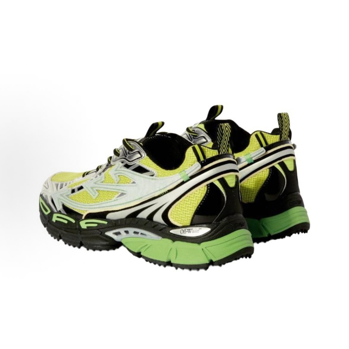 EM Sneakers OFF-WHITE Be Right Back Silver Green Fluo