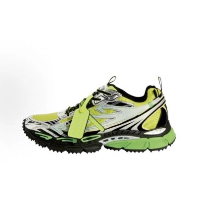 EM Sneakers OFF-WHITE Be Right Back Silver Green Fluo 01