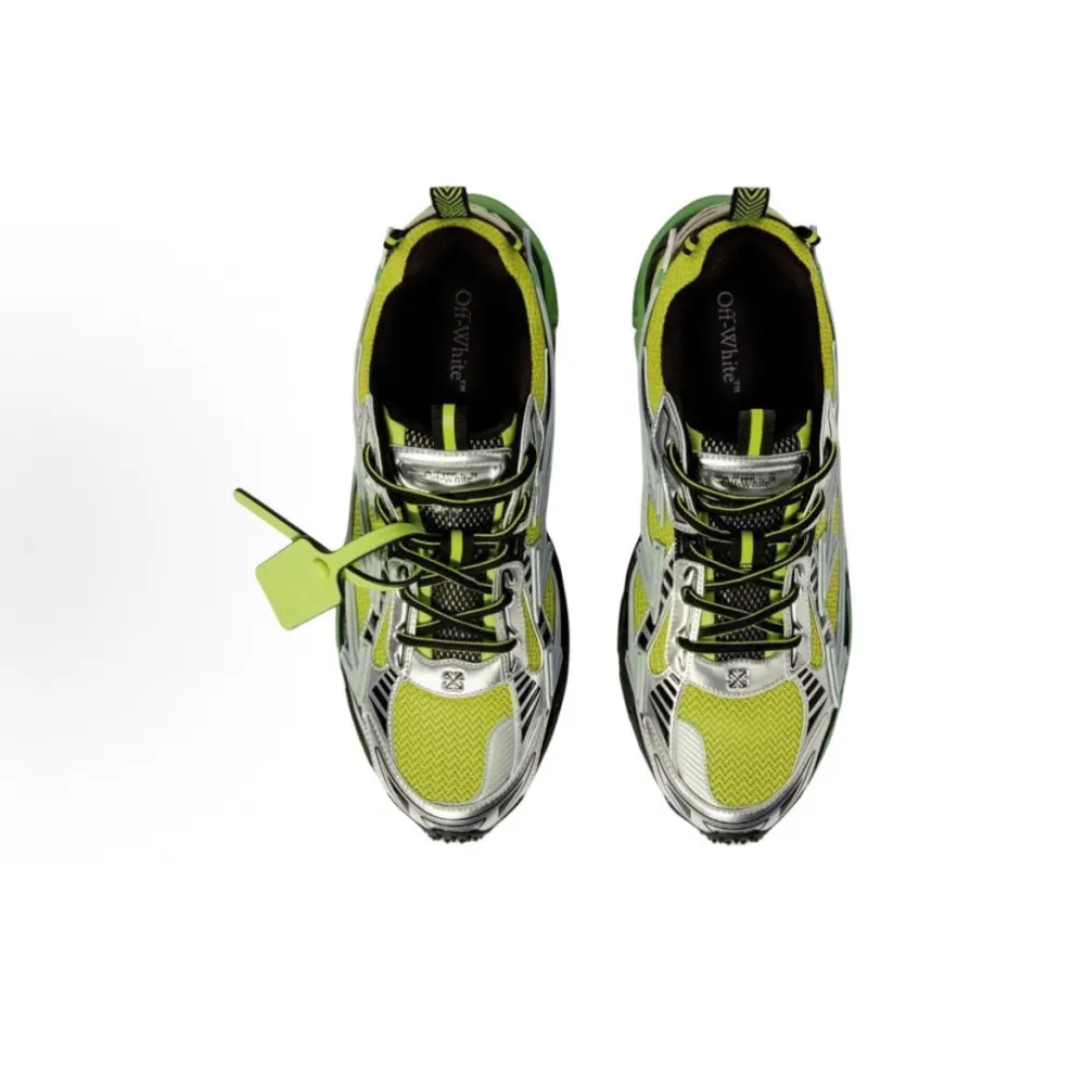 EM Sneakers OFF-WHITE Be Right Back Silver Green Fluo