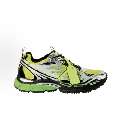 EM Sneakers OFF-WHITE Be Right Back Silver Green Fluo 02