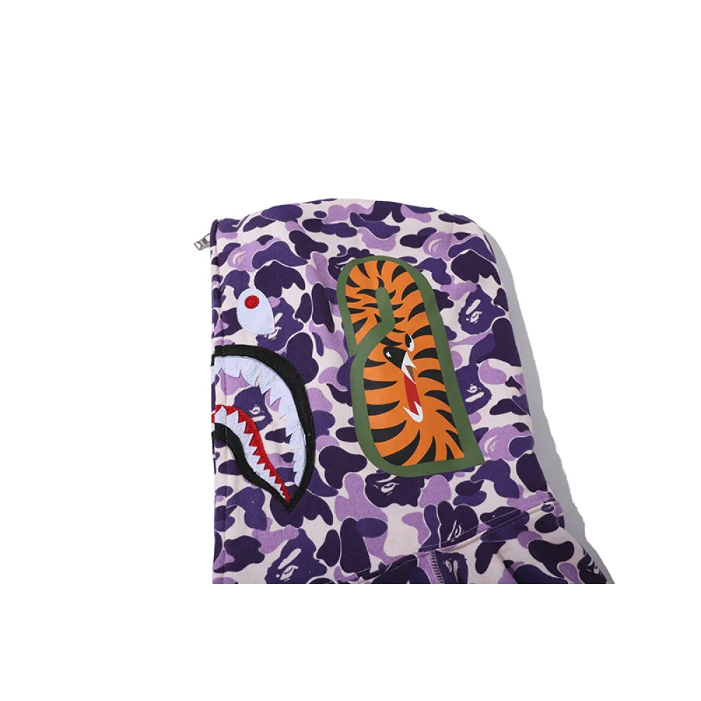 EM Sneakers BAPE Color Camo Shark Full Zip Hoodie Light Purple