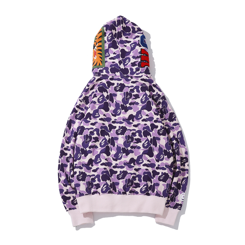 EM Sneakers BAPE Color Camo Shark Full Zip Hoodie Light Purple