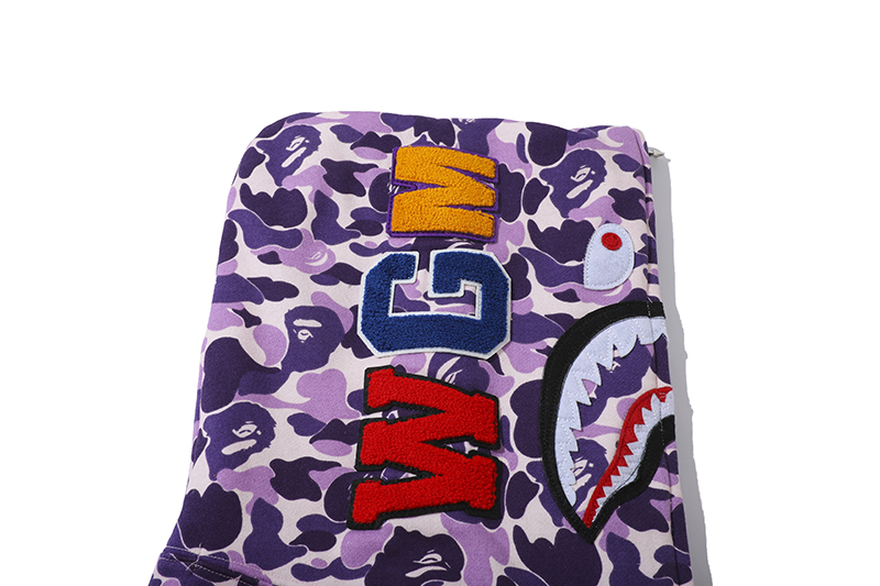 EM Sneakers BAPE Color Camo Shark Full Zip Hoodie Light Purple