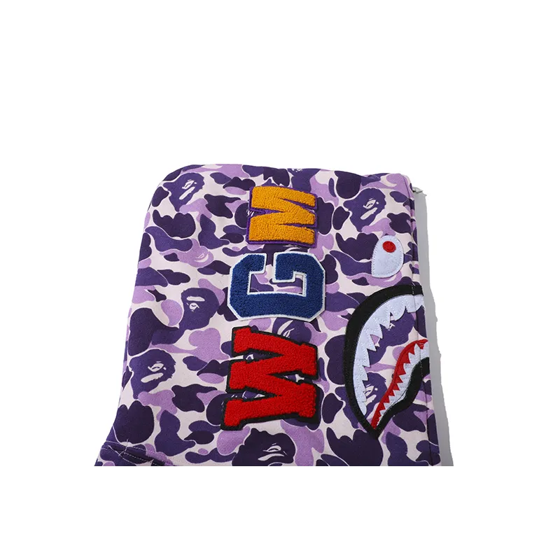EM Sneakers BAPE Color Camo Shark Full Zip Hoodie Light Purple
