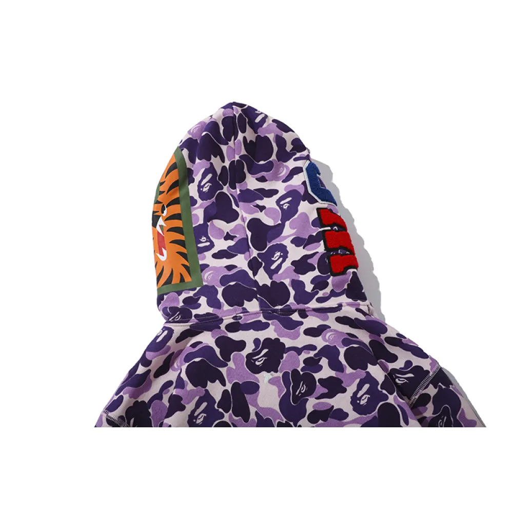 EM Sneakers BAPE Color Camo Shark Full Zip Hoodie Light Purple