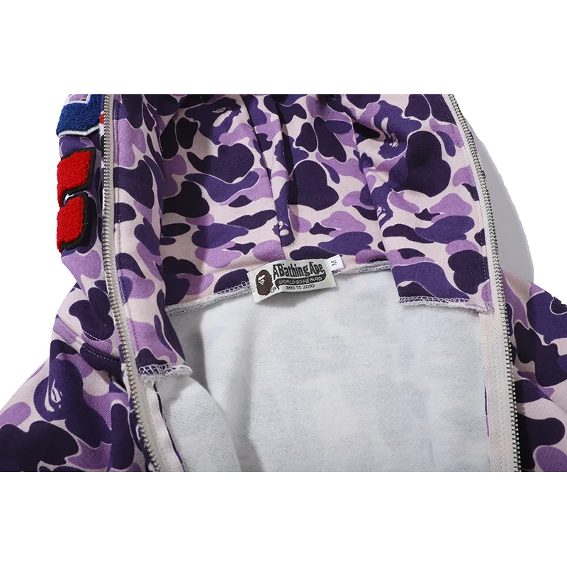EM Sneakers BAPE Color Camo Shark Full Zip Hoodie Light Purple