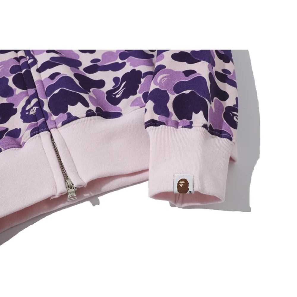 EM Sneakers BAPE Color Camo Shark Full Zip Hoodie Light Purple