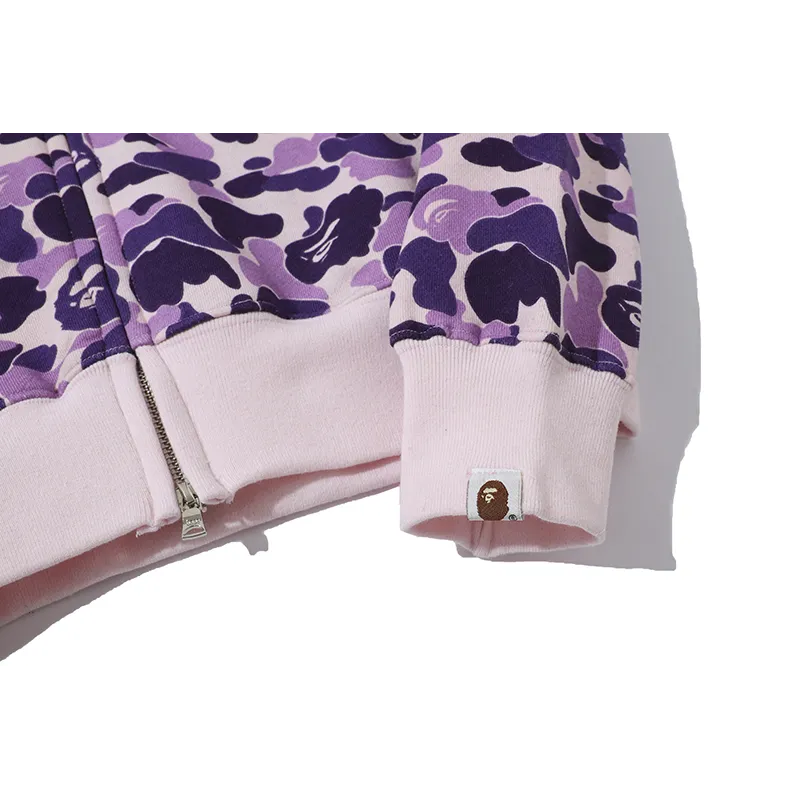 EM Sneakers BAPE Color Camo Shark Full Zip Hoodie Light Purple