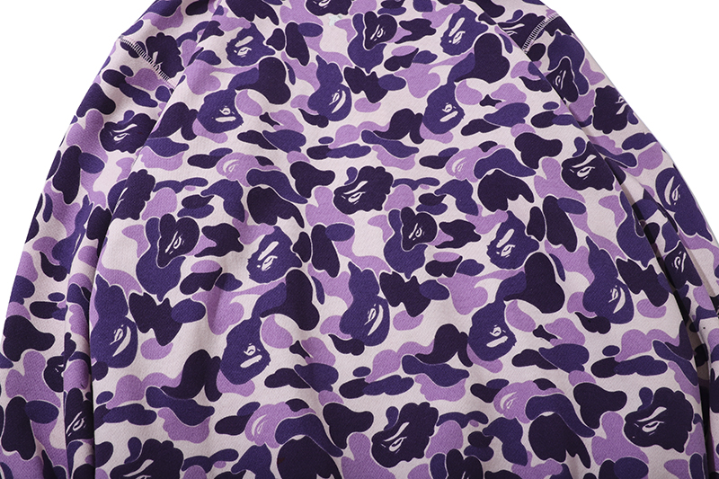 EM Sneakers BAPE Color Camo Shark Full Zip Hoodie Light Purple