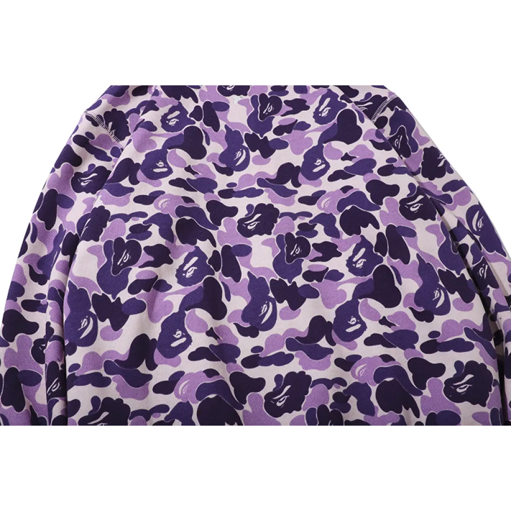 EM Sneakers BAPE Color Camo Shark Full Zip Hoodie Light Purple