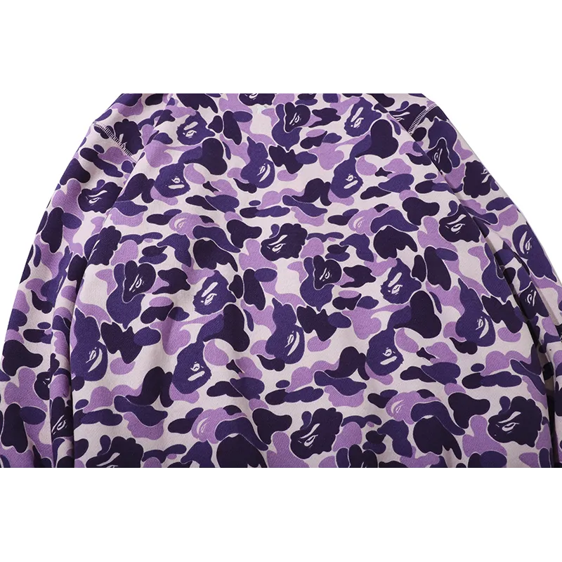 EM Sneakers BAPE Color Camo Shark Full Zip Hoodie Light Purple