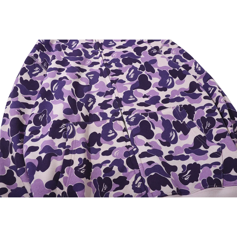 EM Sneakers BAPE Color Camo Shark Full Zip Hoodie Light Purple