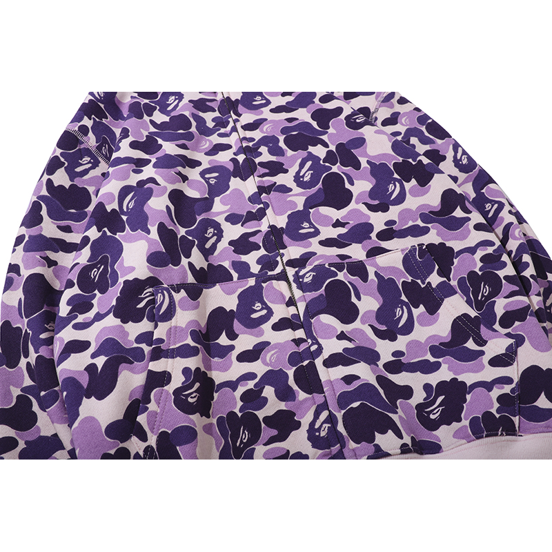 EM Sneakers BAPE Color Camo Shark Full Zip Hoodie Light Purple