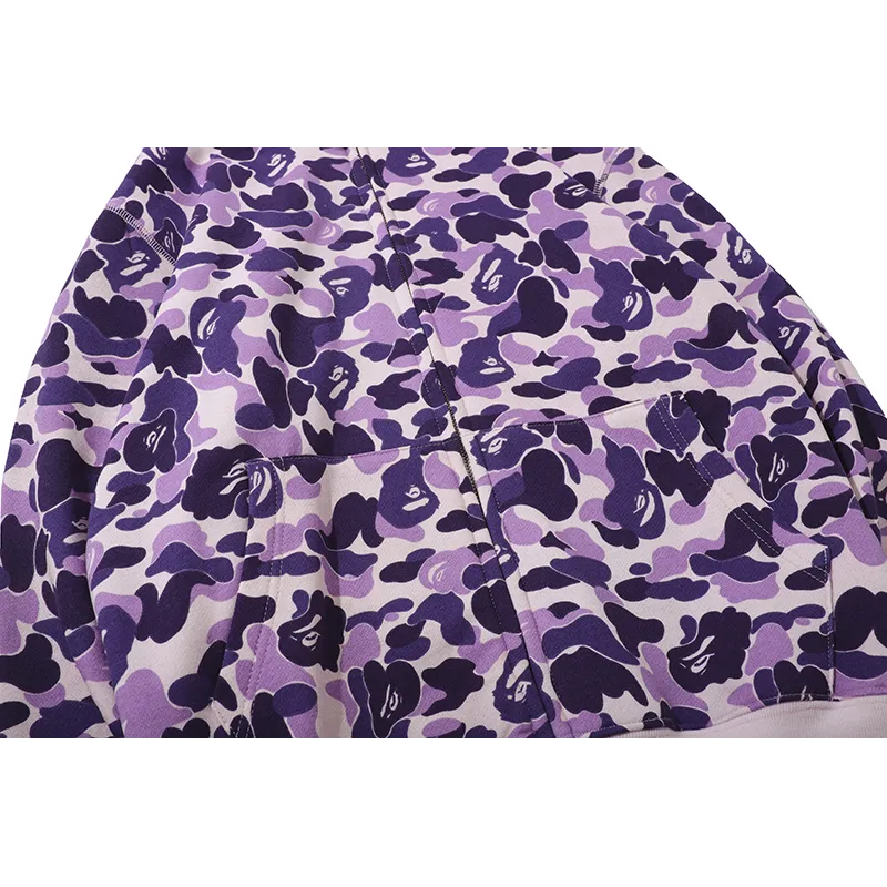 EM Sneakers BAPE Color Camo Shark Full Zip Hoodie Light Purple