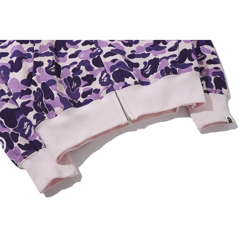 EM Sneakers BAPE Color Camo Shark Full Zip Hoodie Light Purple