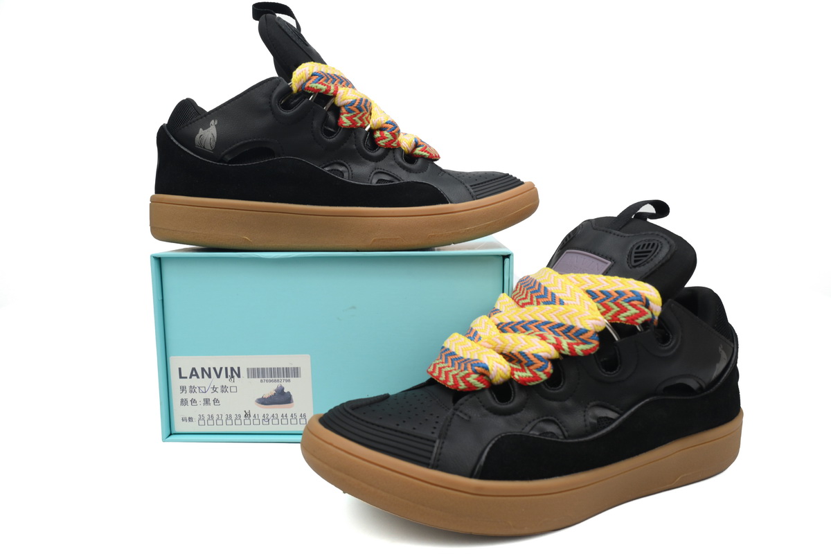 EM Sneakers Lanvin Leather Curb Black