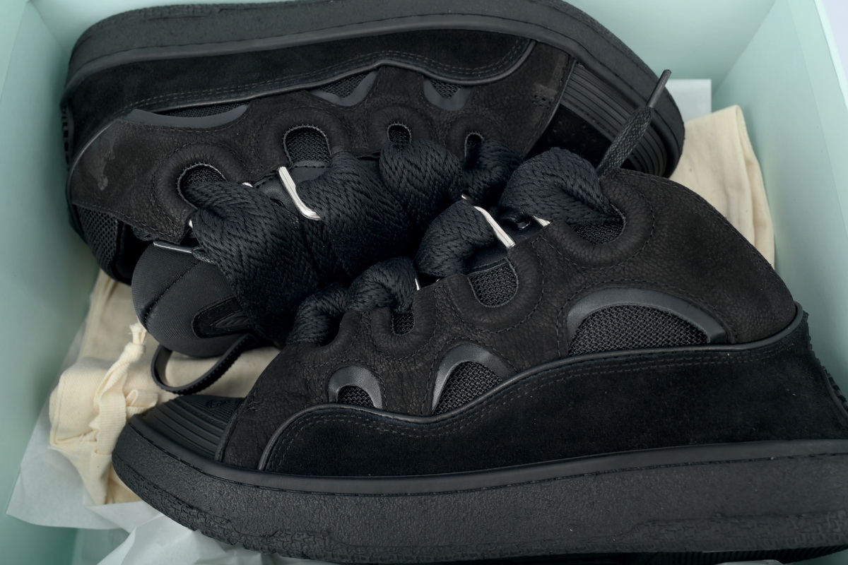 EM Sneakers Lanvin Leather Curb Black Black