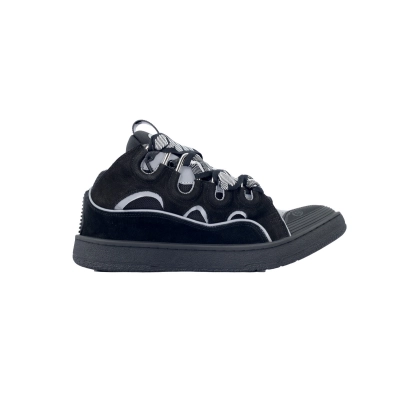 EM Sneakers Lanvin Leather Curb Black Grey 02