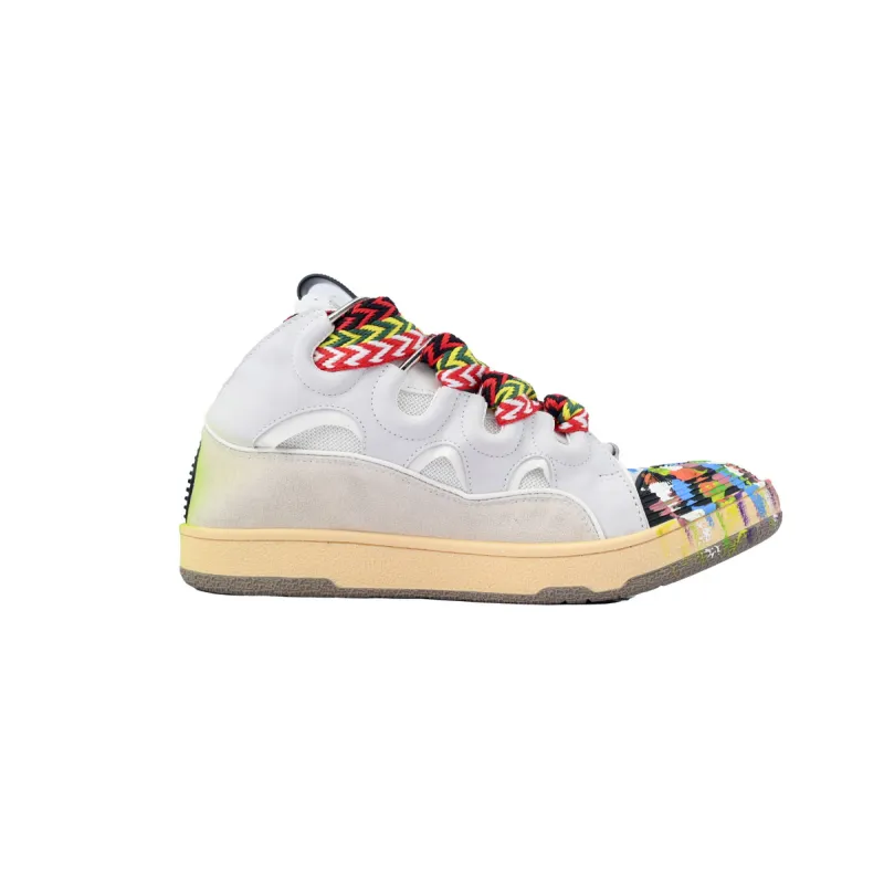 EM Sneakers Lanvin Leather Curb x Gallery Dept Paint Drip Optical White