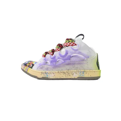 EM Sneakers Lanvin Leather Curb x Gallery Dept Paint Drip Optical White 01