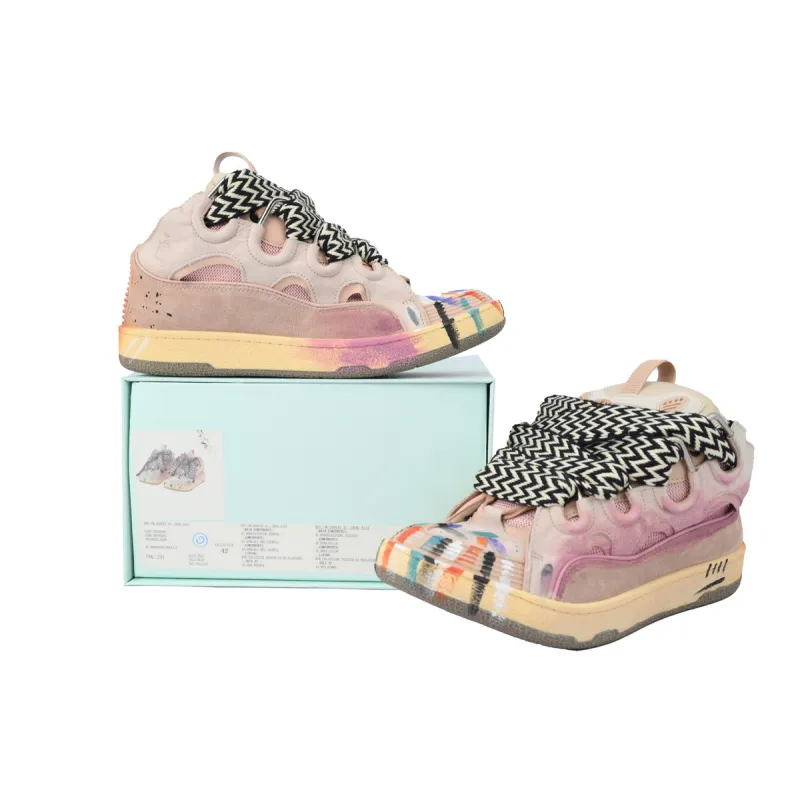 EM Sneakers Lanvin Leather Curb x Gallery Dept Sneakers Paint Drip Pale Pink