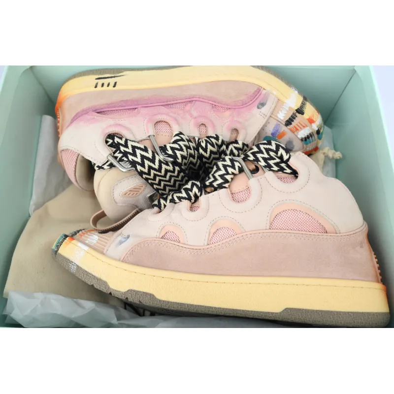 EM Sneakers Lanvin Leather Curb x Gallery Dept Sneakers Paint Drip Pale Pink