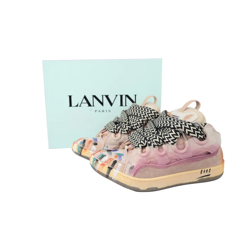 EM Sneakers Lanvin Leather Curb x Gallery Dept Sneakers Paint Drip Pale Pink