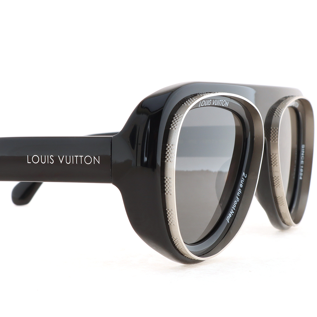 EM Sneakers Louis Vuitton Super Vision Pilot Sunglasses S00 Black