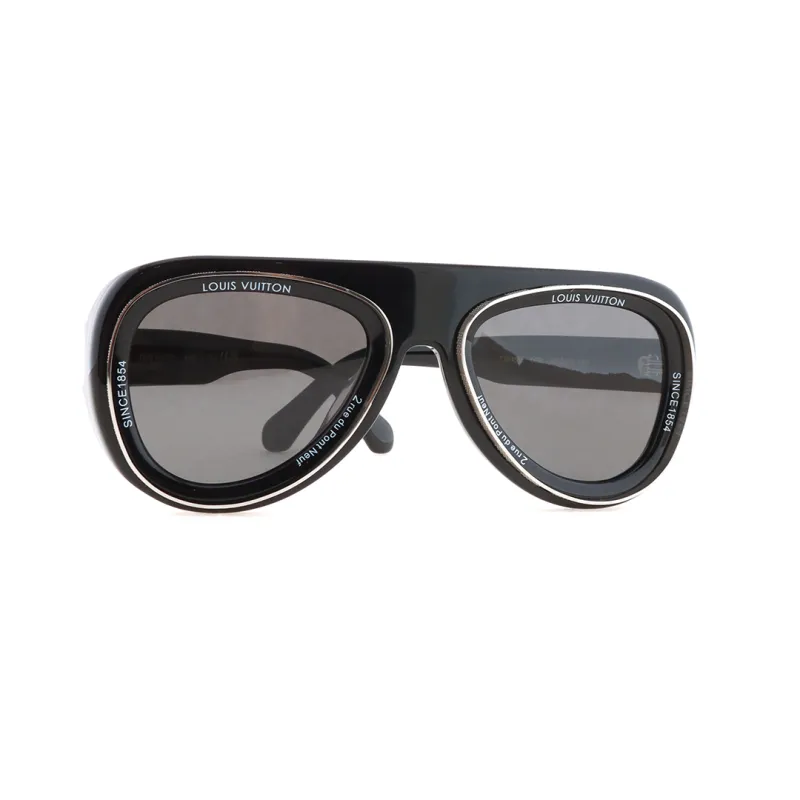 EM Sneakers Louis Vuitton Super Vision Pilot Sunglasses S00 Black