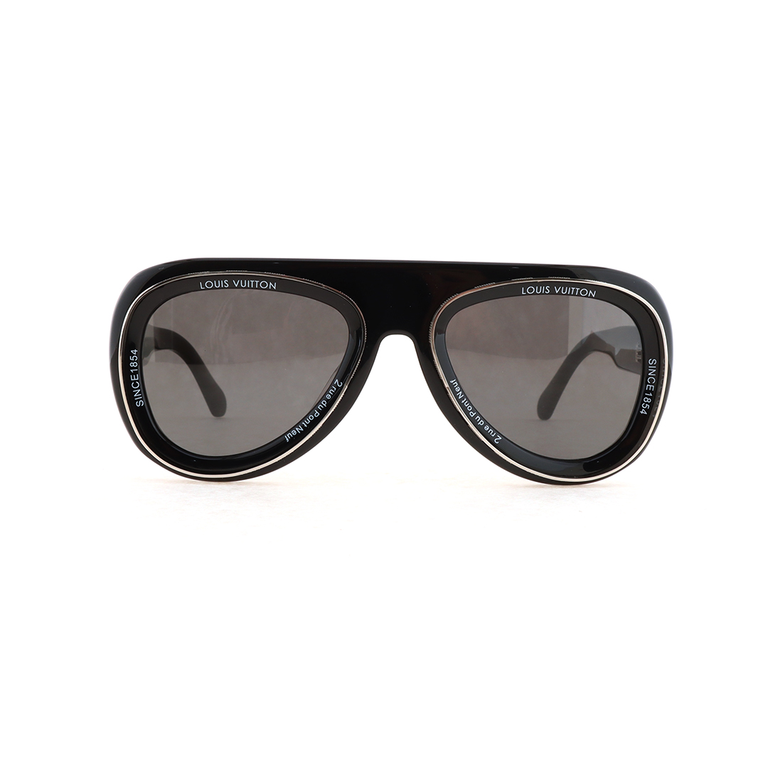 EM Sneakers Louis Vuitton Super Vision Pilot Sunglasses S00 Black
