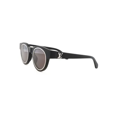 EM Sneakers Louis Vuitton Legacy Round Sunglasses Silver Black 01