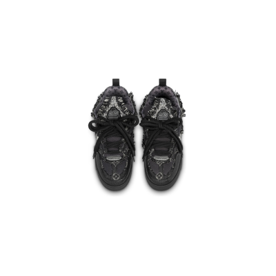 EM Sneakers Louis Vuitton LV Skate Sneaker Black Swarovski Monogran 02