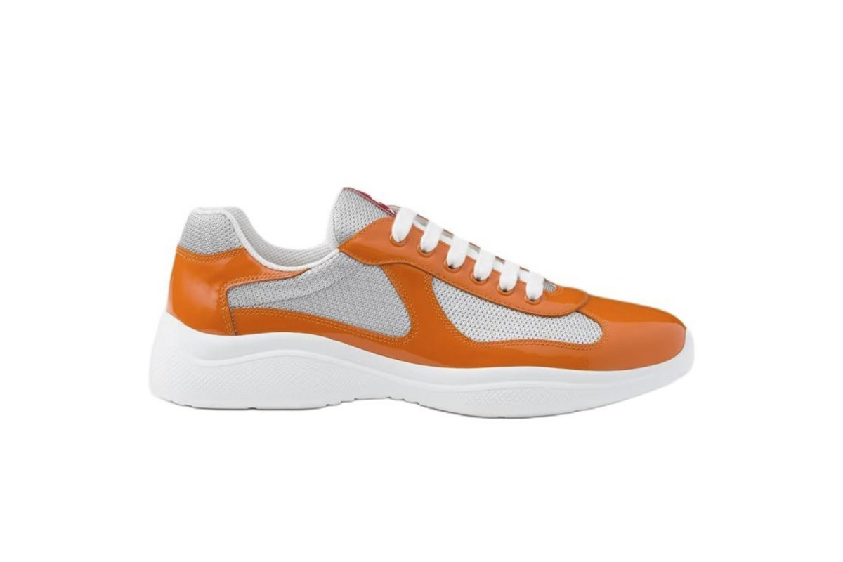 EM Sneakers Prada America's Cup Pumpkin and Silver
