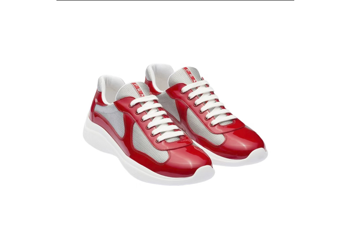 EM Sneakers Prada America's Cup Red Silver