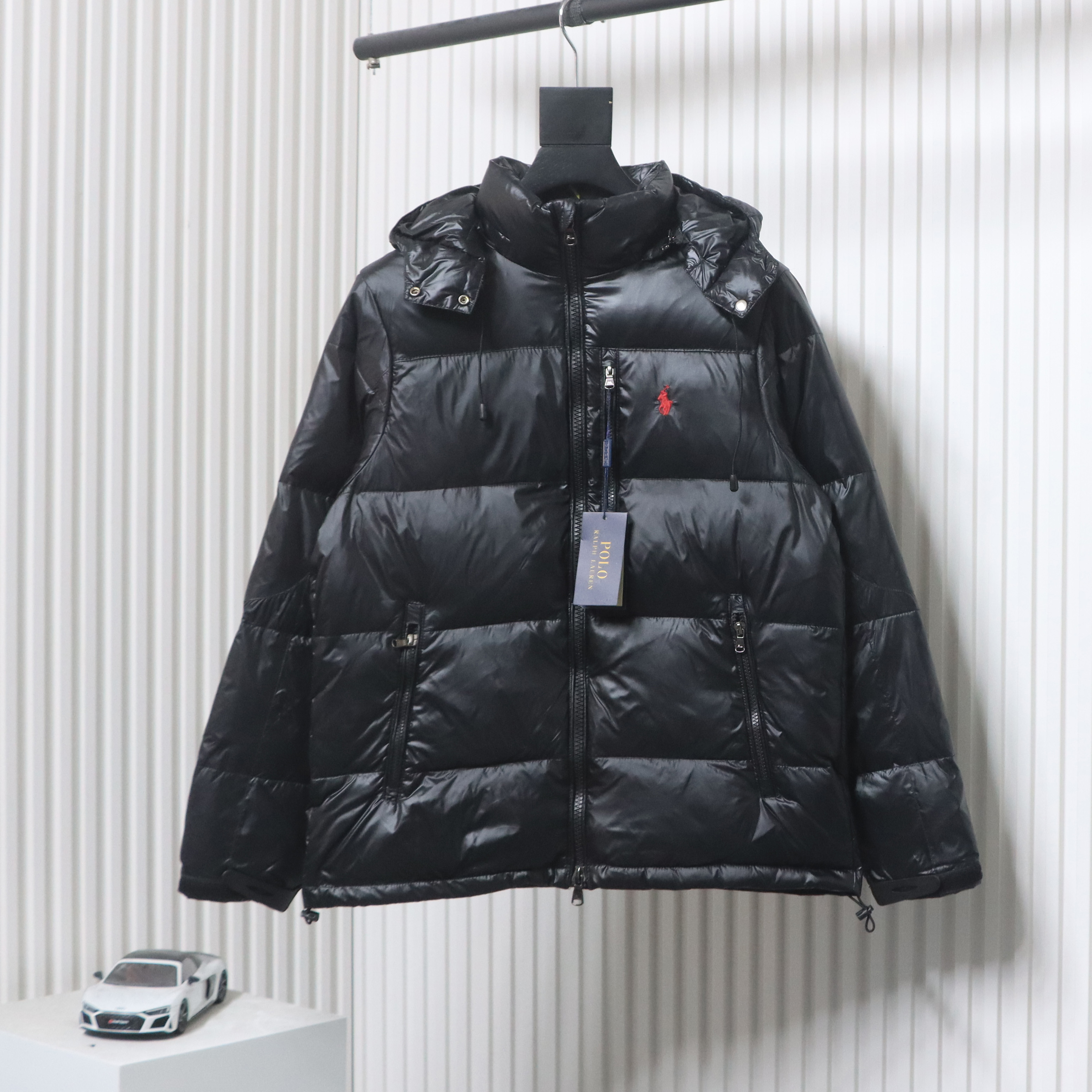 EM Sneakers Ralph Lauren Pony-embroidered Hooded Puffer Jacket Black