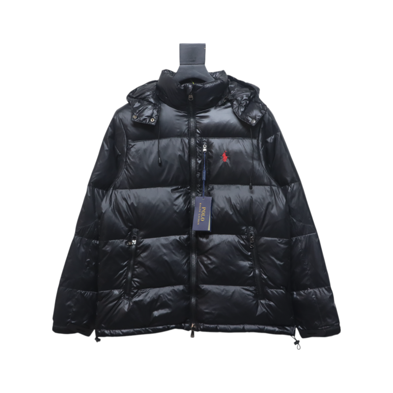 EM Sneakers Ralph Lauren Pony-embroidered Hooded Puffer Jacket Black
