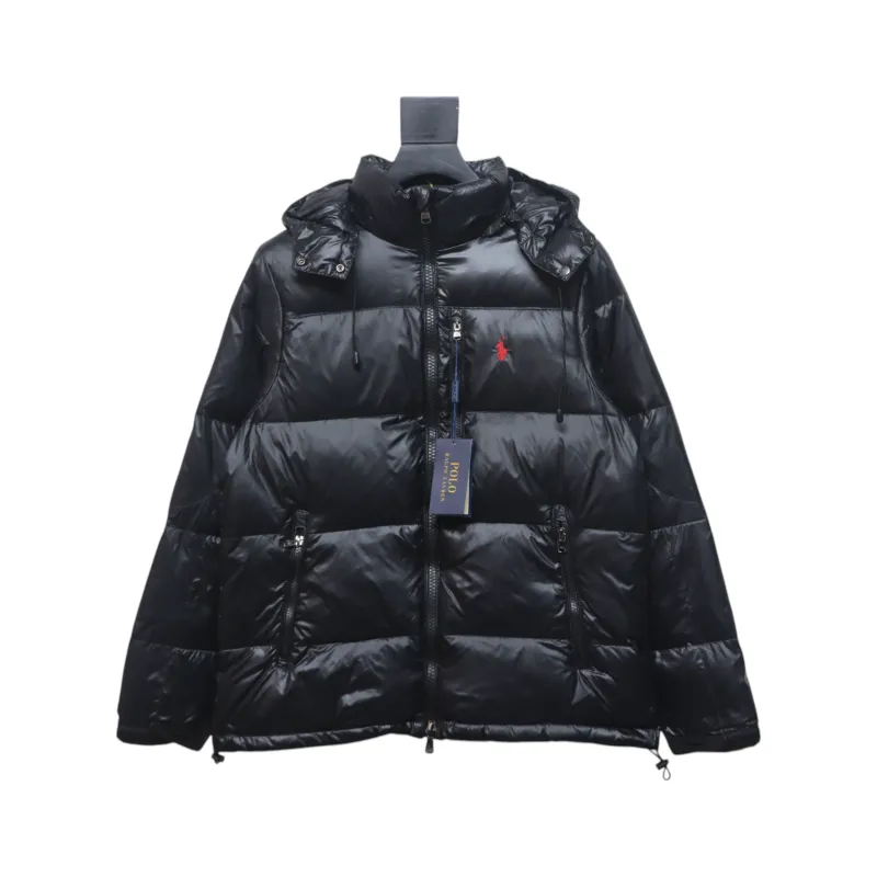 EM Sneakers Ralph Lauren Pony-embroidered Hooded Puffer Jacket Black