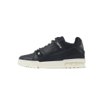 EM Sneakers Louis Vuitton Trainer Sneaker Black Skin And White Background