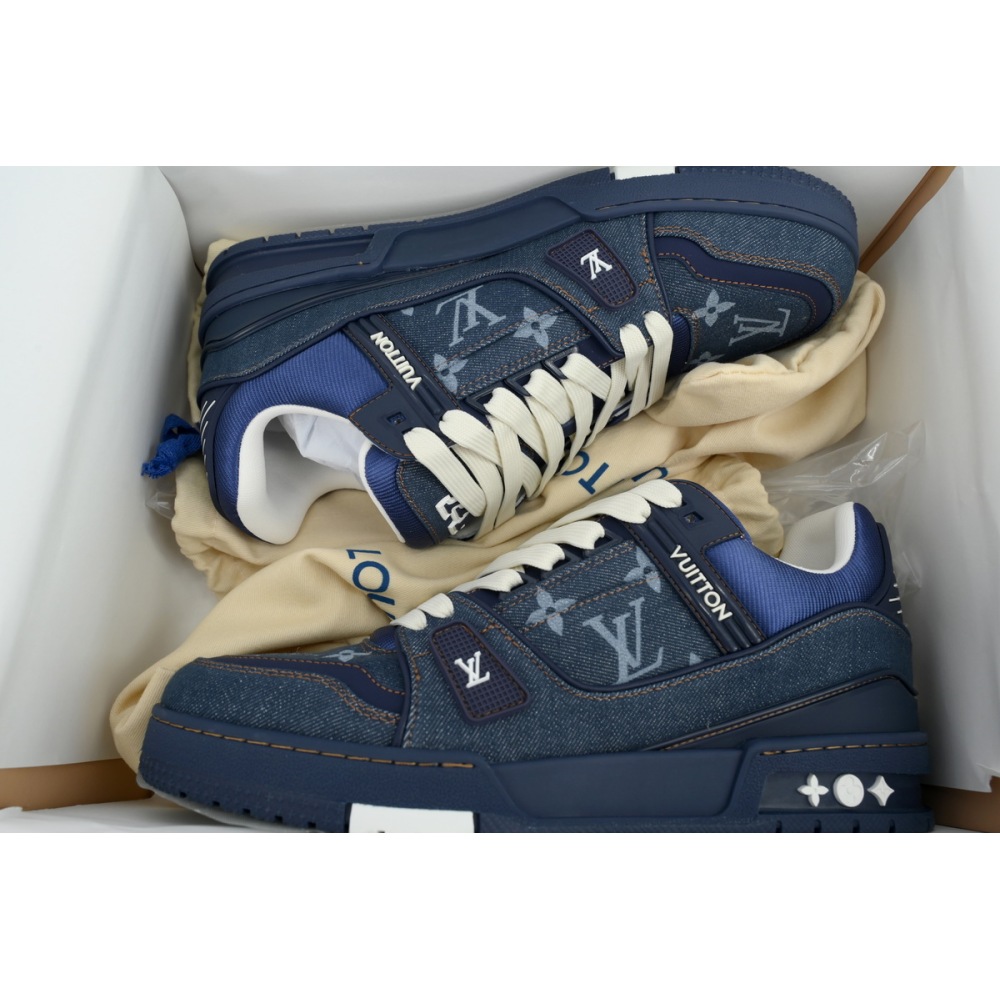 EM Sneakers Louis Vuitton Trainer Deep Blue Cowboy