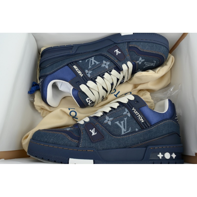 EM Sneakers Louis Vuitton Trainer Deep Blue Cowboy