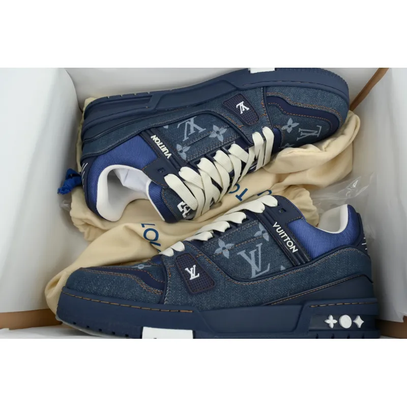 EM Sneakers Louis Vuitton Trainer Deep Blue Cowboy
