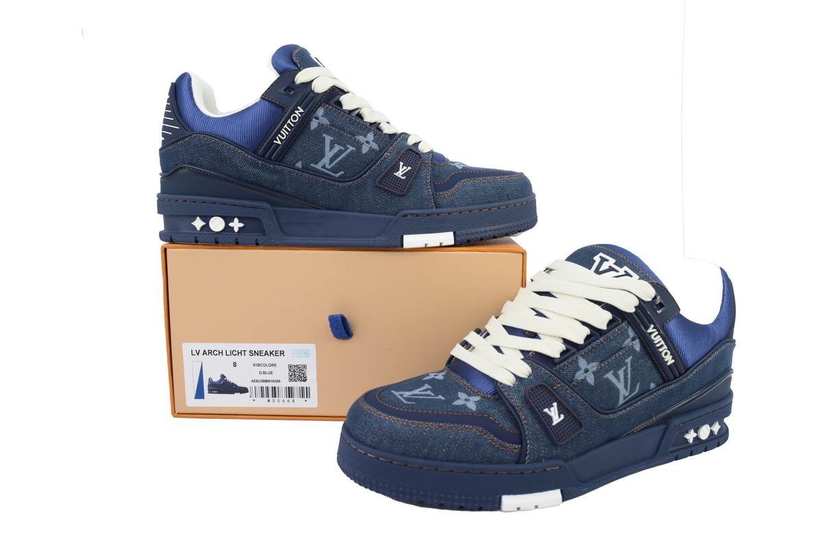 EM Sneakers Louis Vuitton Trainer Deep Blue Cowboy